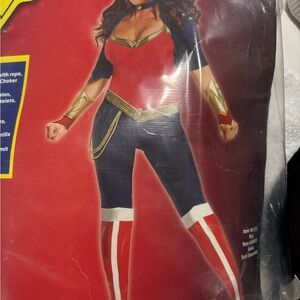 Superhero Costume with Gold Accents